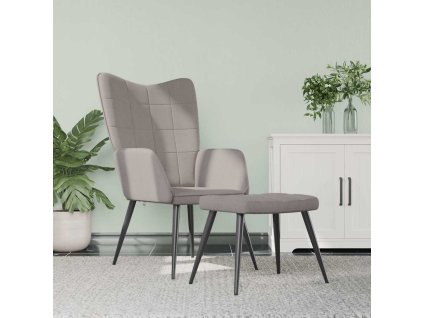 Relaxační židle se stoličkou taupe textil 327961