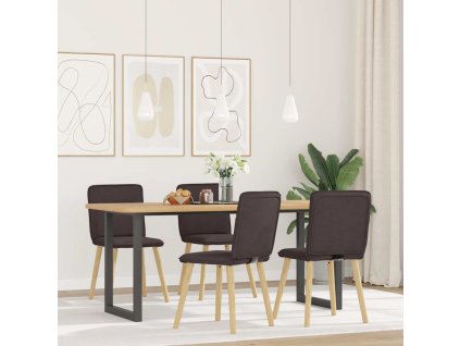 Jídelní židle 4 ks tmavě hnědé textil 3315324