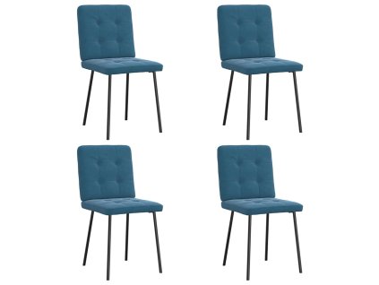 Jídelní židle 4 ks modré samet 3315167