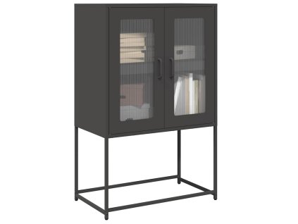 Skříň highboard černá 68x39x107 cm ocel 853374