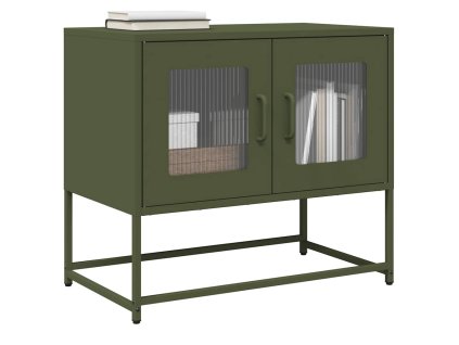 TV skříňka olivově zelená 68x39x60,5 cm ocel 853336