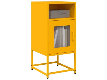Noční stolek hořčicově žlutý 36x39x78 cm ocel 853413