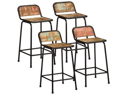 Barové stoličky 4 ks 46x35,5x80 cm Masivní dřevo Rekultivované 4013533