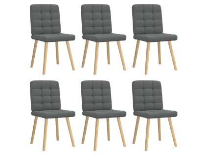 Otočné jídelní židle 6 ks tmavě šedé textil 3315462