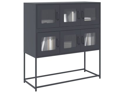 Příborník antracitový 100,5x39x107 cm ocel válcovaná za studena 853424