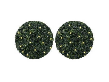 Umělé buxus koule s LED světly 2 ks zelené 52 cm 3335897