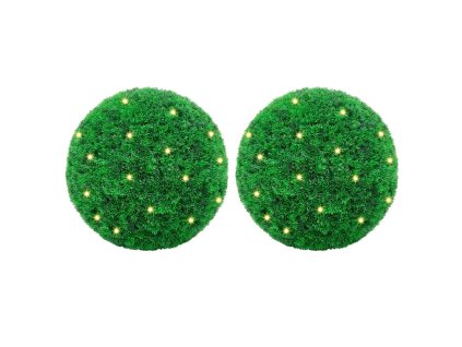 Umělé buxus koule s LED světly 2 ks zelené 27 cm 3335906