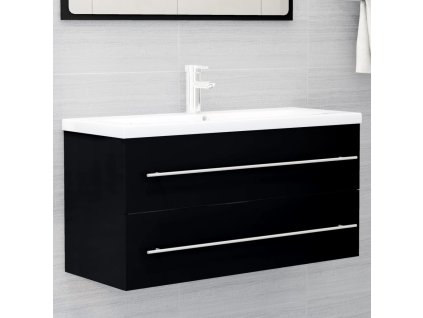 Skříňka pod umyvadlo černá 100 x 38,5 x 48 cm kompozitní dřevo 804720