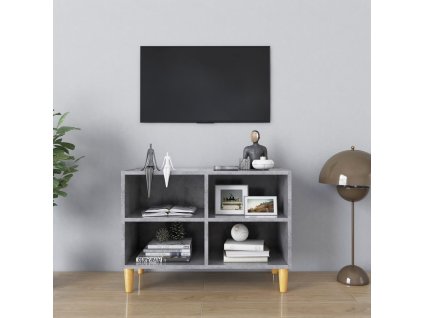 TV stolek nohy z masivního dřeva betonově šedý 69,5x30x50 cm 805927