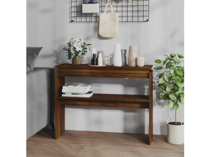 Konzolový stolek hnědý dub 102 x 30 x 80 cm kompozitní dřevo 815221