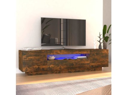 TV skříňka s LED osvětlením kouřový dub 160 x 35 x 40 cm 815726