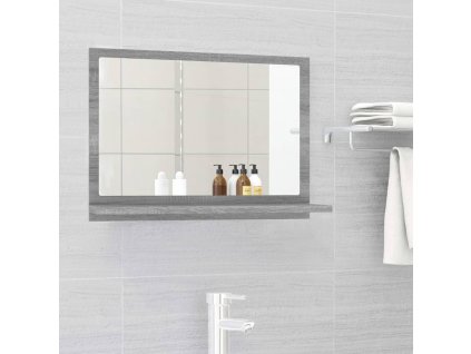 Koupelnové zrcadlo šedé sonoma 60x10,5x37 cm kompozitní dřevo 815637