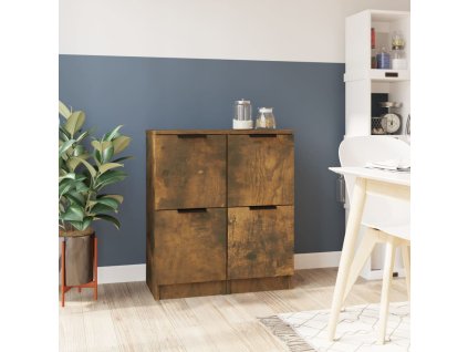 Příborníky 2 ks kouřový dub 30 x 30 x 70 cm kompozitní dřevo 817019