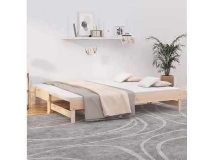 Výsuvná postel 2x (90 x 200) cm masivní borovice 823379