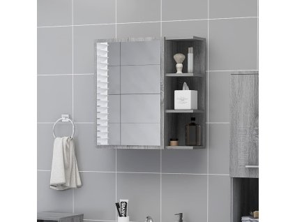Koupelnová zrcadlová skříň šedá sonoma 62,5x20,5x64 cm kompozit 826352