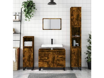 Koupelnová skříňka kouřový dub 30x30x100 cm kompozitní dřevo 831569