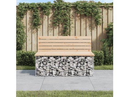 Zahradní lavice gabionový design 103x70x65 cm masivní borovice 834374