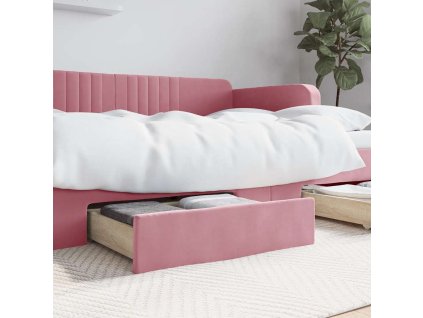 Zásuvky pod postel 2 ks růžové kompozitní dřevo a samet 833919
