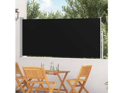 Zatahovací boční markýza / zástěna 120 x 300 cm černá 45359
