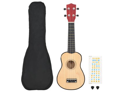 Set sopránové ukulele s obalem pro děti světlé dřevo 21" 70146