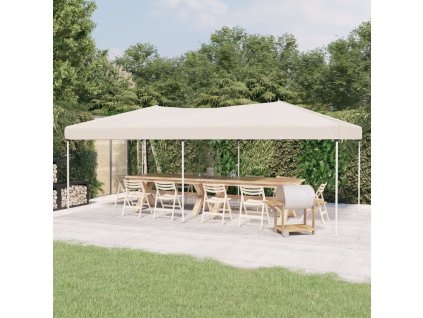Skládací party stan krémový 3 x 6 m 93536