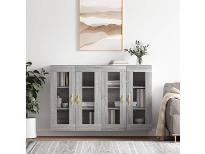 Nástěnné skříňky 2 ks šedé sonoma kompozitní dřevo 3197927