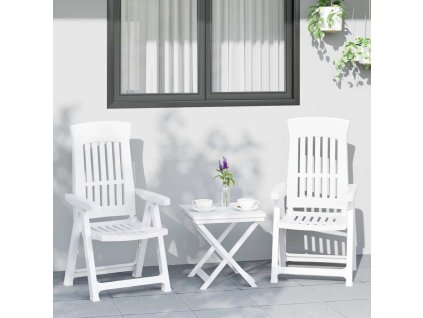 Zahradní polohovací židle 2 ks bílé PP 364710