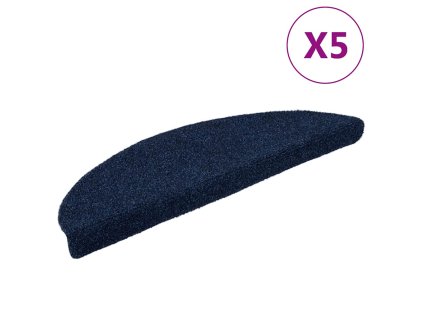 Schodové rohože samolepicí 5 ks 56 x 17 x 3 cm tmavě modré půlkulaté 149694