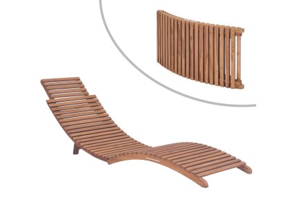 Skládací zahradní lehátko masivní teak 44666