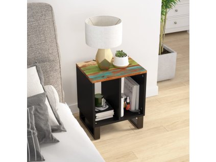 Odkládací stolek 40 x 31 x 46 cm recyklované dřevo a kompozit 350646