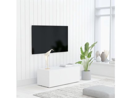 TV stolek bílý 80 x 34 x 30 cm kompozitní dřevo 801859