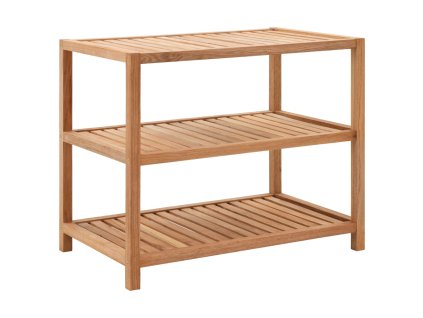 Koupelnový regál masivní ořechové dřevo 64 x 40 x 55 cm 247606