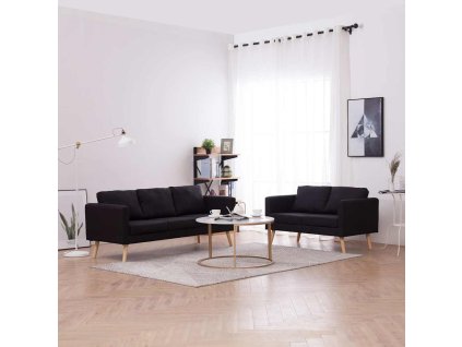 2dílná sedací souprava textilní černá 276855