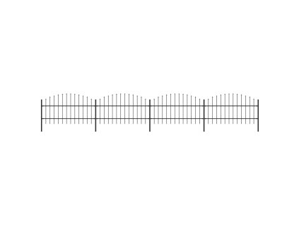 Zahradní plot s hroty (0,75–1) x 6,8 m ocel černý 277715