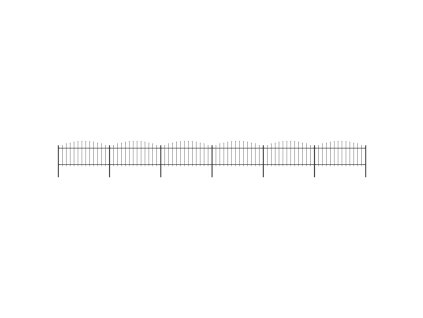 Zahradní plot s hroty ocel (0,5–0,75) x 10,2 m černý 277708