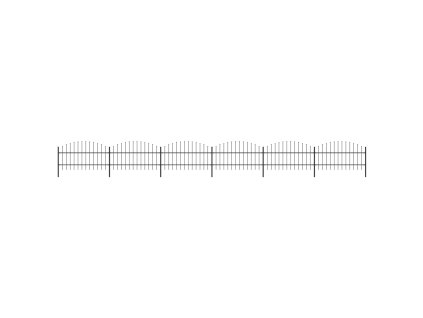 Zahradní plot s hroty ocel (0,75–1) x 10,2 m černý 277717