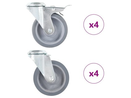 8 ks otočná kolečka s otvorem pro šroub 100 mm 277891