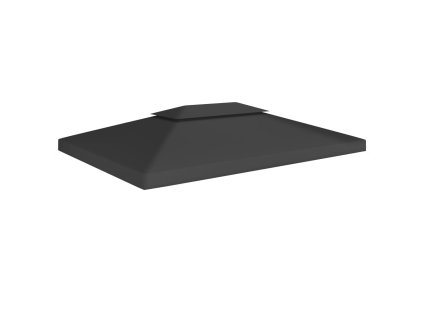 Dvojitá střecha na altán 310 g/m² 4 x 3 m černá 312075