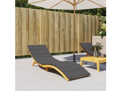 Poduška na lehátko antracitová 200 x 60 x 3 cm oxfordská látka 314203