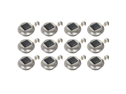 Zahradní solární lampy 12 ks LED kulaté 12 cm bílé 277135