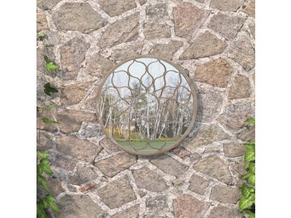 Zahradní zrcadlo pískové 40 x 3 cm železo kulaté do exteriéru 318365
