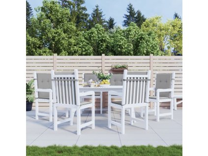 Podušky na židli nízké opěradlo 6 ks šedé oxfordská látka 314132