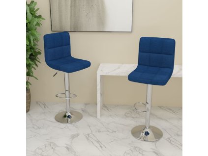 Barové židle 2 ks modré textil 334243