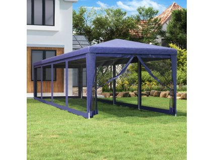 Party stan s 10 síťovanými bočnicemi modrý 3 x 12 m HDPE 319247