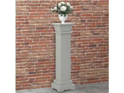 Stojan na květiny klasický čtvercový sloup šedý 17x17x66 cm MDF 323969