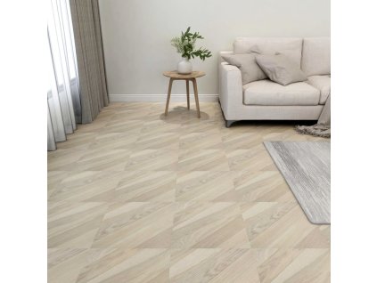Samolepicí podlahové desky 55 ks PVC 5,11 m² béžové pruhované 324681