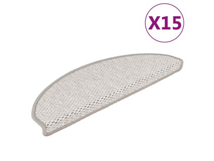 Samolepicí nášlapy na schody sisal 15 ks 65 x 21 x 4 cm platina 326870