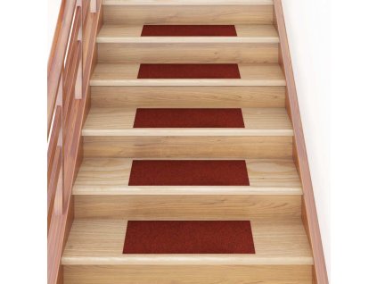 Samolepící nášlapy na schody obdélníkové 15 ks 60x25 cm červené 326916