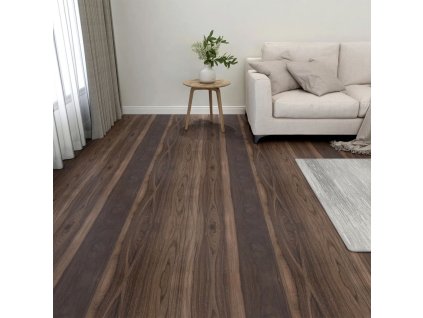 Samolepicí podlahové desky 20 ks PVC 1,86 m² tmavě hnědé 330142