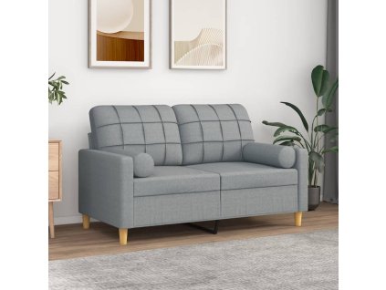 Dekorační polštáře 2 ks světle šedé Ø 15 x 50 cm textil 349501